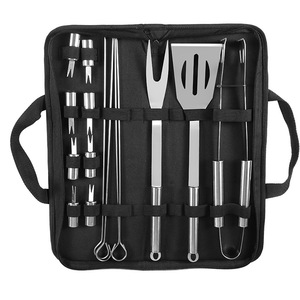 Stainless Steel <b>BBQ</b> <b>Tool</b> Set 16 Piece Portable Outdoor Grilling Kit With Forks Spatulas Clips Durable Cooking <b>Tools</b> - Product Image 1
