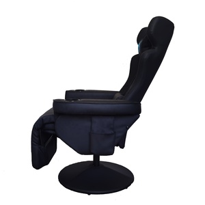 Silla <span class=keywords><strong>Gamer</strong></span> de Lujo con Portavasos, Totalmente Negra, de Cuero PU, con Reposapiés y Altavoces Bluetooth - Product Image 5