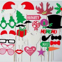 Décoration d'ambiance de fête de Noël d'entreprise : Masque de photographe en papier DIY amusant en forme de bonhomme de neige, accessoires photo