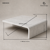 Table basse pliante en marbre veiné blanc et gris sur mesure pour la décoration du salon