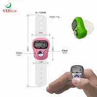 Compteur de Prière Numérique Réglable en Gros Tasbih Tasbeeh avec Affichage LED, Compteur de Doigts en Forme d'Anneau pour Musulmans