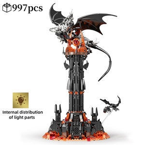Moc-Lord Movie Anneaux Modèle Fell <span class=keywords><strong>Beast</strong></span> Magic Tower Blocs de construction 40 pièces en plastique Fantasy Sci-Fi Creative Assembler des briques Jouets - Product Image 6