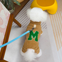Kawaii Pet Wool Kapuzen weste Herbst Winter Dick Teddy Hund Plüsch Knopf Mantel Hosenträger Hose Overalls