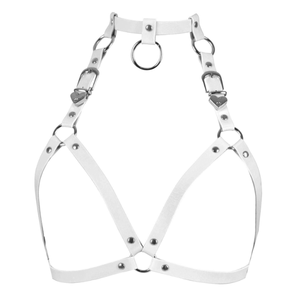 Harnais de corps en similicuir style punk Harajuku <span class=keywords><strong>Catwoman</strong></span> grande taille avec collier, soutien-gorge cage, sangles de poitrine réglables, motif cœur <span class=keywords><strong>sexy</strong></span> - Product Image 5