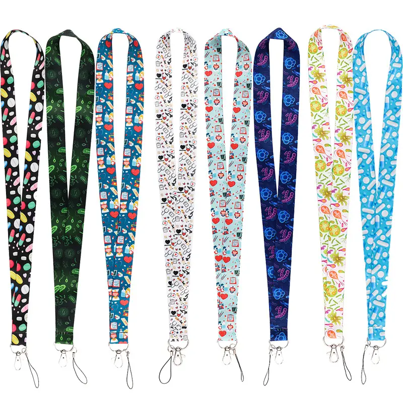 Hot sale Cartoon medical equipment doctor Neck Strap Polyester Lanyards For Keys cartoon cute doctor lanyard