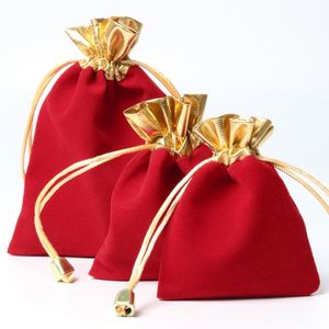 Velvet Cloth Drawstring Storage Pouch Large <b>Easter</b> Candy Gift Packaging Bag With logo - Product Image 1