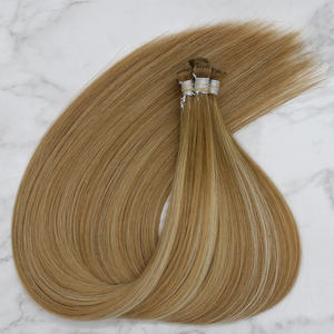 新款纬纱手绑纬纱高品质100% 人发接发，适用于不同颜色的现货，批发价 - Product Image 2