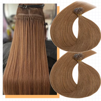 Extensions de Cheveux Humains à 100 Mèches Nano Rings Micro Links Blond Naturel avec Micro-Billes Pré-Collées Cheveux Remy Européens Lisses