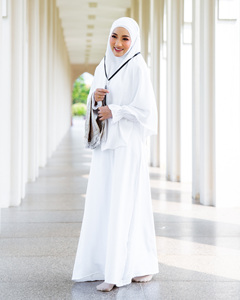 SIPO Eid oración islámica Ropa Étnica tradicional cubierta completa 2 uds Hijab con vestido musulmán Telekung Robe Jilbab Ramadan Khimar - Product Image 2