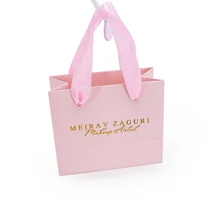 Wholesale Custom Logo Gold Foil LOGO Luxury Black Gift Bags Shopping Bags Cardboard Paper Bags
