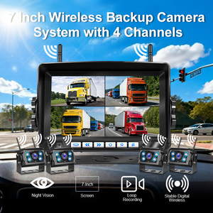 Wireless <b>Camera</b> <b>System</b> AHD 1080P Truck 7 Inch Car Monitor Backup With DVR Recorder 4CH for Wireless-7-x36-4 Wireless Backup Came - Product Image 2
