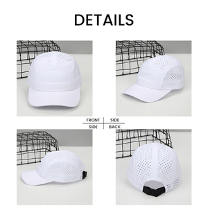 Gorras Deportivas Blancas Impermeables de Secado Rápido para Verano, sin Estructura, para Correr y Ciclismo, con Perforaciones Cortadas a Láser, Lisas, para Campamento - Product Image 2