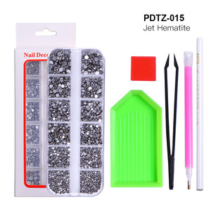 Piedras de Cristal AB para Uñas, 5D, 12 Compartimentos, Set de Joyería para Uñas DIY, Base Plana Acrílica con Color AB para Decoración de Uñas - Product Image 5