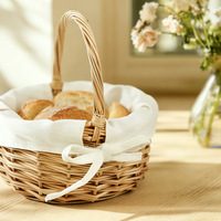 PP Plastic Wicker Moderne Ronde Handgeweven Eco-vriendelijke Multifunctionele Opbergmand voor Huis Keuken Slaapkamer Oranje