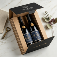 Boîte rigide magnétique de luxe avec insert personnalisé, esthétique, estampage à chaud en or, emballage pour bouteille de vin