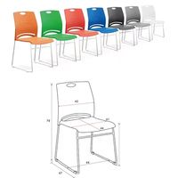 Chaises de conférence empilables en plastique à cadre moderne et sans accoudoirs, idéales pour salles de formation et salles d'attente – Meilleures ventes