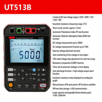 5000V 0.25M-2T/5T CAT IV-600V Megohmmeter Digital Pengukur Resistansi Isolasi UT513B/C Kabel Motor Transformator CE UKCA