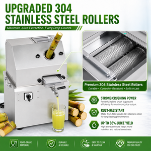 Nuovo <span class=keywords><strong>Spremiagrumi</strong></span> per Canna da Zucchero in Acciaio Inox 500W Completamente Automatico Verticale Adatto per Uso Industriale e Commerciale - Product Image 3