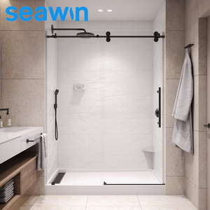 <span class=keywords><strong>Cabina</strong></span> <span class=keywords><strong>Doccia</strong></span> Senza Telaio in Vetro Temperato con Porta Scorrevole a Rullo Singolo da 10mm, Design Popolare Seawin - Product Image 1
