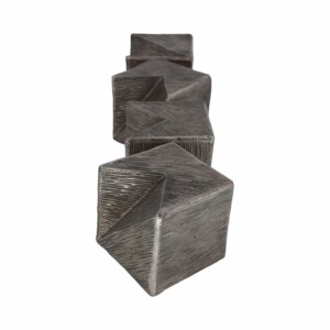 Scultura di Cubi Impilati, Statuetta Decorativa in Metallo per Soggiorno o Bagno - Product Image 5