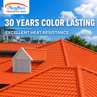Tuile de toiture en résine synthétique PVC enduite ASA résistante aux intempéries, légère et isolante thermiquement, pour usage résidentiel et industriel