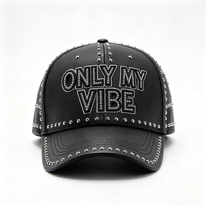 Casquette de baseball en similicuir cloutée Y2K Punk avec lettres en strass et rivets argentés, réglable, style sportif streetwear, 6 panneaux - Product Image 5