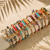 Bracelet d'amitié SA avec breloque émaillée, cordon tressé, pour femmes, filles, amies, fait main, tendance, style bohème, cadeau de fête, vente en gros