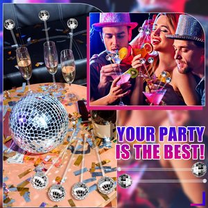 Decoraciones <span class=keywords><strong>de</strong></span> Fiesta con Logotipo Personalizado, Bola <span class=keywords><strong>de</strong></span> Discoteca <span class=keywords><strong>de</strong></span> Acrílico Plateado, Agitador <span class=keywords><strong>de</strong></span> Bebidas, Café, Cócteles - Product Image 6