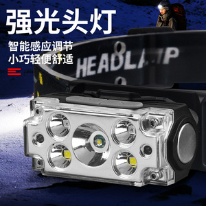 Headlamp Rechargeable Led Light Adjustable <b>Dimmer</b> Outdoor Camping Waterproof Lightweight Aluminum Alloy - Product Image 1