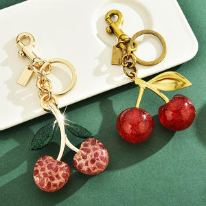 2025 New Manufacturer Wholesale Exquisite Fashion <b>Accessories</b> <b>Cute</b> Bag Pendant <b>Car</b> Rubber Eco-Friendly UV Printed Cherry - Product Image 2