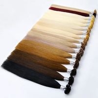 Extensions de cheveux vierges à pointe en U, double épaisseur, kératine, cheveux humains Remy, lisses, couleur personnalisée
