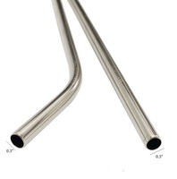 Pailles à boire en acier inoxydable de 12 pouces de long, pailles en métal de 8 mm, pailles réutilisables extra longues