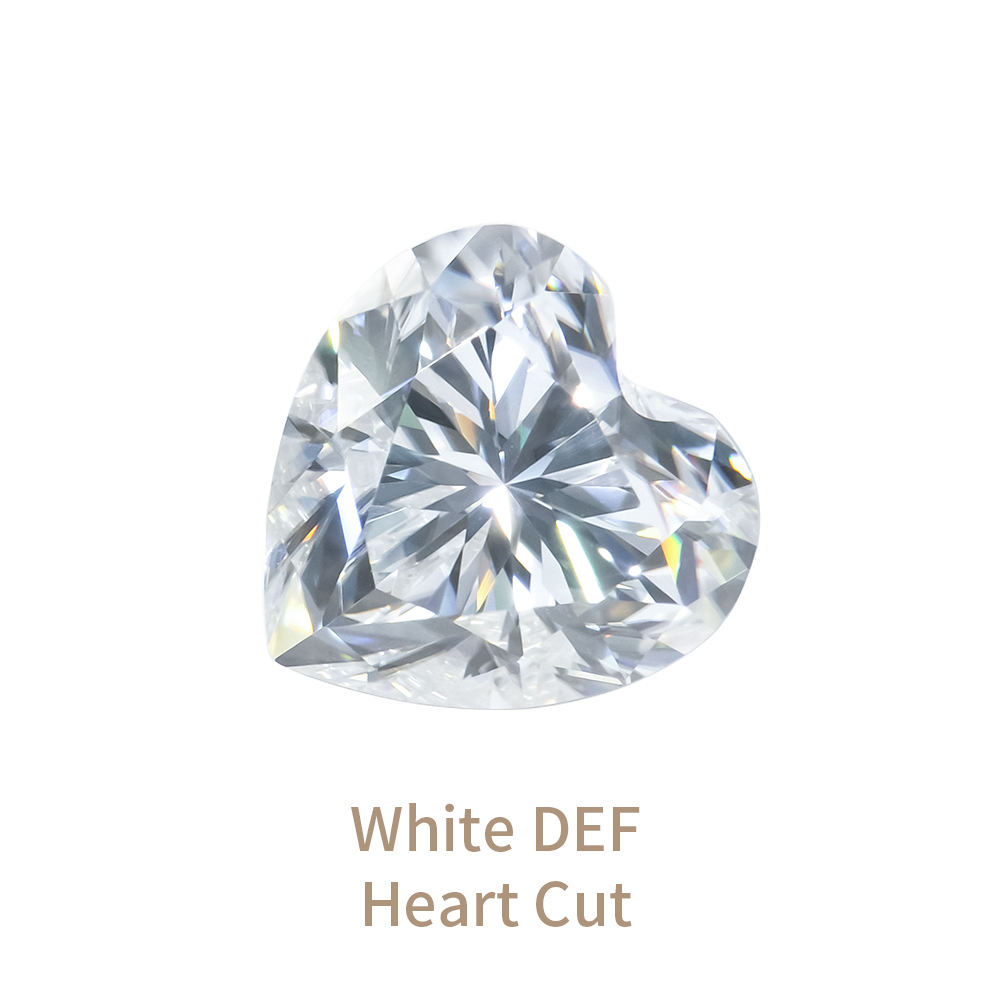 White DEF Heart Cut