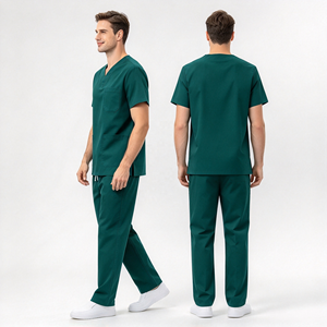Tenues d'hôpital et uniformes médicaux unisexes en coton pur extensible, col en V, haute qualité, avec logo personnalisé pour médecins et infirmières - Product Image 6