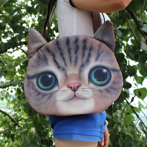 Customized Cat Dog Shaped <strong>Shoulder</strong> <strong>Bag</strong> 3D Printed Animal Pattern Students Tote <strong>Bag</strong> <strong>Large</strong> <strong>Handbags</strong> for Women