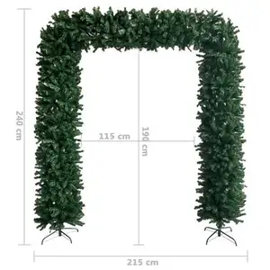 Arco de árbol de Navidad artificial con efecto de guirnalda verde de 8 pies
