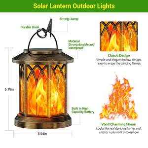 Lámparas de <span class=keywords><strong>Cementerio</strong></span> VANTONE Impermeables con Clasificación IP65, Llama Parpadeante, Alta Luminosidad, Luces <span class=keywords><strong>Solares</strong></span> de Jardín, Lámpara Colgante Impermeable - Product Image 6