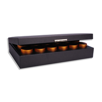 Prix d'usine, vente en gros, capsules de café noires de luxe, boîte cadeau personnalisable en relief, boîte cadeau de luxe pour le thé