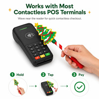 Carte de paiement créative personnalisée avec design d'arbre de Noël imprimé en 3D, bâton magique d'impression 3D, paiement sans contact amusant et coloré