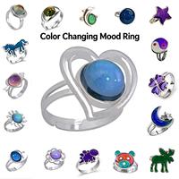 Bague d'humeur en gros qui change de couleur selon la température pour femmes et filles, cadeau de fête ou de Saint-Valentin