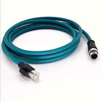 Câbles de connexion pour équipement industriel, câbles Ethernet industriels M12, câbles réseau RJ45 4 conducteurs, blindage TPE 360, étanches.