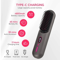 Brosse lissante sans fil rechargeable pour femmes, portable, ionique, anti-frisottis