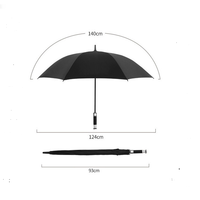 Parapluie de golf robuste classique de 27 pouces, poignée en alliage, diamètre ouvert de 120 cm, cadre en fibre de verre coupe-vent, cadeaux d'affaires personnalisables