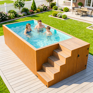 Piscine hors sol en fibre de verre à installation rapide pour extérieur, piscine conteneur en fibre de verre - Product Image 3