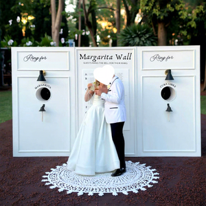 Decorazione per Matrimonio Primaverile, Sfondo Nuziale, Parete di Champagne e Margarita per Ospiti che Suonano il Campanello per la Propria Margarita - Product Image 1