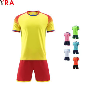 Spor forması boş sarı yeşil düz adam yetişkinler tam futbol takımı kitleri futbol giyim çocuklar forması özelleştirilmiş setleri antrenman kıyafeti - Product Image 1