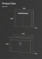 Meuble-lavabo mural en eucalyptus éco-responsable avec comptoir en pierre et miroir, motif floral unique, vente directe d'usine en gros