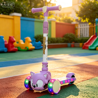 Trottinette à trois roues en plastique pour enfants, avec musique et lumières, design mignon, prix bas, puissante, vente en gros directe usine