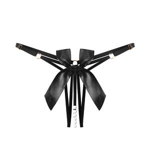 กางเกงชั้นในลายดอกไม้เซ็กซี่สำหรับผู้หญิงชุดชั้นในสุดฮอตชุดชั้นในผ้าซาตินมีโบว์รูปหัวใจกางเกงในแบบกลวงมีสายสำหรับวันวาเลนไทน์ - Product Image 1