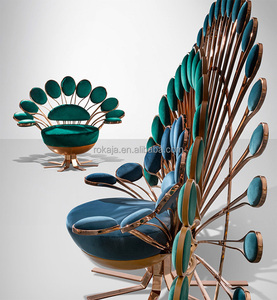Luxe trône <span class=keywords><strong>de</strong></span> <span class=keywords><strong>la</strong></span> <span class=keywords><strong>reine</strong></span> loisirs chaises <span class=keywords><strong>de</strong></span> mariage paon conception tapisserie d'ameublement canapé chaises monoplace canapé modèle Animal meubles - Product Image 5